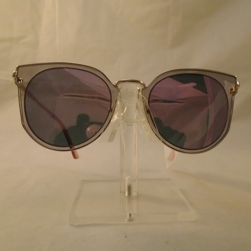 TRENDY PINK MIRROR LENS BUTTERFLY GOLD FRAME NWOT